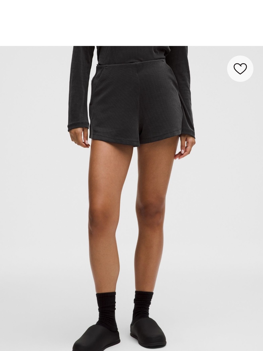 lululemon athletica Black Ribbed Softstreme High-Waist Shorts